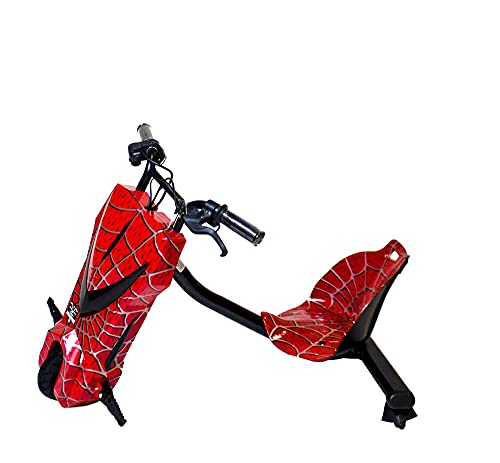 BIWOND Patinete con Silla Boogie Drift 36D (250W, Batería Litio, 3 Velocidades, Vel. Máx 15km, Luz Delantera, Pantalla LCD) – Spiderman