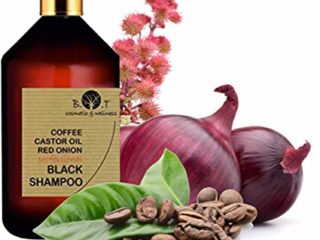 Black Shampoo Champú Anticaída Natural con Café Ricino, Keratina y Extracto de Cebolla Detox Champu Acelerador 100 ml Sin sulfato