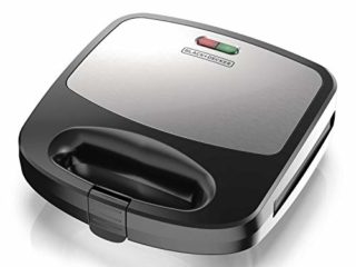 Black+Decker 3-in-1 WM2000SD 3-in-1 Waffle, Grill & Sandwich Maker, Compact Design, Black/Silver