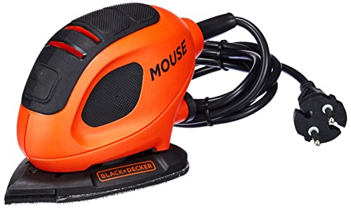 BLACK+DECKER BEW230BC Lijadora de Detalle Mouse 55W 11.000RPM Diámetro Orbita 1.5mm Incluye 15 Accesorios y Bolsa de Transporte