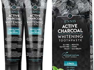Blanqueador Dental Profesional Blanqueamiento Dental 2 Pack Carbon Activado Dientes Blancos Carbon Activo Pasta de Dientes Blanqueante Limpieza Dental Activated Charcoal Teeth Whitening Toothpaste