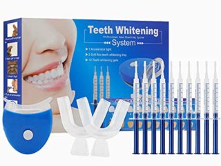 Blanqueamiento dental, Kit de blanqueamiento dental, Blanqueamiento de Dientes, Inicio Cuidado Dental Dientes Kit Blanco con Luz LED, Efectivo para mejorar los dientes amarillos
