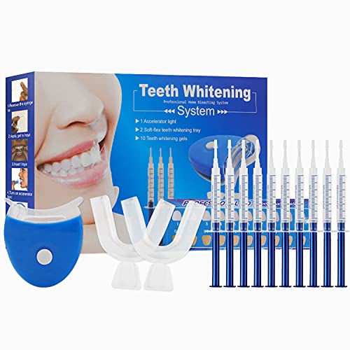 Blanqueamiento dental, Kit de blanqueamiento dental, Blanqueamiento de Dientes, Inicio Cuidado Dental Dientes Kit Blanco con Luz LED, Efectivo para mejorar los dientes amarillos