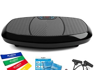 Bluefin Fitness Plataforma Vibratoria 3D con Doble Motor Gran Superficie Anti-Deslizante | Altavoces Bluetooth | Ideal para Perder Peso | Diseño Británico (Negro)
