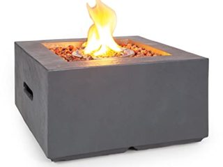 Blumfeldt Isaris brasero Exterior, brasero Gas con 40.000BTU/13kW, con Tapa, Quemador de Acero Inoxidable, brasero, Gris