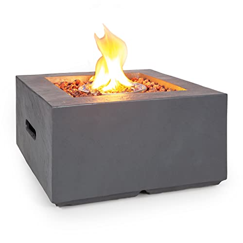 Blumfeldt Isaris brasero Exterior, brasero Gas con 40.000BTU/13kW, con Tapa, Quemador de Acero Inoxidable, brasero, Gris