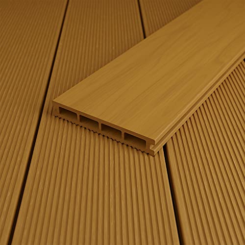 blumfeldt Pantheon Solid Ground - Tablones, Base para Suelo de Patio o terraza, 3 x 0,015 x 3 m, PWC, Resistente a la Intemperie, Moho y heladas, Inoxidable, reciclable, Antideslizante, marrón Claro