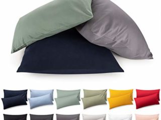 Blumtal Juego de 2 Funda de Almohada 40 x 60 cm - 100% algodón, Funda de Almohada de Jersey Premium Supersuave, Blanco