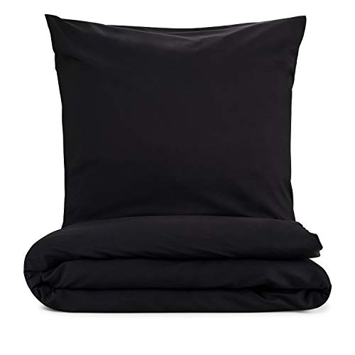 Blumtal Juego de Funda Nórdica de Microfibra Muy Suave y Transpirable - Set de 3 Piezas Funda Edredón Nórdico + 2 Fundas de Almohada para Cama de 135, Negro