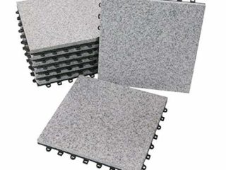 BodenMax Baldosa clic en granito natural | Modelo Clásico | Gris | 30 cm x 30 cm x 2,5 cm | Set de 8 baldosas = 0,72 m² |Para terrazas, jardines, balcones, piscinas, saunas. interiores y exteriores