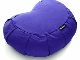 BODYMATE Cojín de Yoga Media Luna 42 cm Largo 30 cm Ancho 15 cm Alto | Relleno de cáscaras de Trigo sarraceno | Funda extragruesa y Lavable en Lavadora de algodón 100% | Cojín de meditación