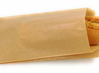 Bolsas papel kraft marrón para bocadillo o pastelería 14+7x27 cm (250 uds)