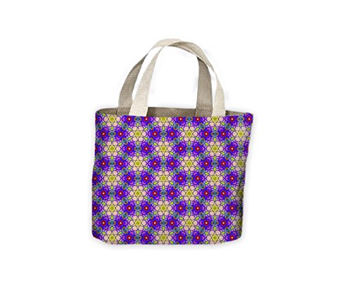 Bolso de compras púrpura del totalizador de la ventana de la vidriera para, White, Large