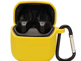 BoLuo Funda Silicona para JBL Club Pro TWS Wireless con Llavero,Silicona Case Cover,Protectora Carcasa,Compatible con Auriculares inalámbricos JBL Club Pro TWS Bluetooth Earphone (Amarillo)