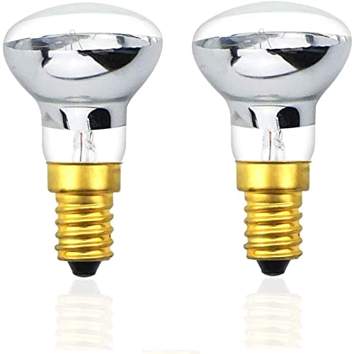 Bonlux 2x E14 R39 25W Bombilla de Lava Lampara Reflector Focos Regulable Lava Lamp SES Bombilla de Edison Luz Cálida 2400-2600K Ángulo de Haz Amplio de 360 Grados 240V