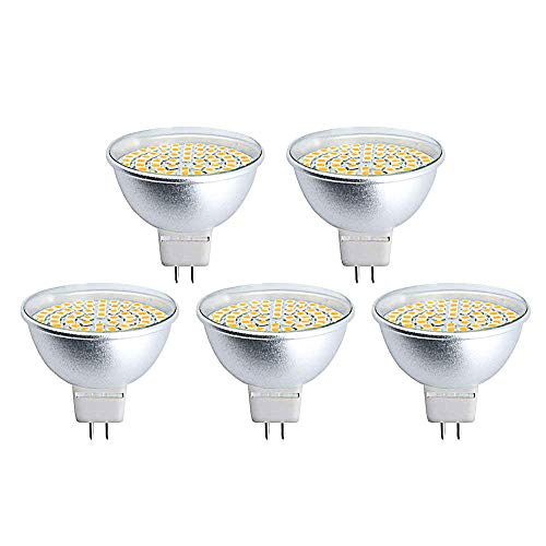 Bonlux Bombilla LED MR16 GU5.3 220V 5W con 500LM, Equivalentes a Halógenas de 50W (Luz Cálida 3000K, 5-Unidades)