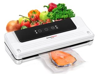 Bonsenkitchen Envasadora al Vacío 4 en 1 para Uso Doméstico y Comercial, Maquina al Vacio de Alimentos Secos y Húmedos, Incluyendo Rollo de Vacio 20 x 300cm y Bolsas 5, VS3750
