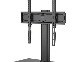 BONTEC Soporte TV Pie TV Peanas Giratorio Soporte Mesa TV de 26-55 Pulgadas LED/LCD/Plasma/Curva/Plana, Giratorio & Altura Ajustable Plano y Curvo de hasta 45 kg, máx. VESA 400x400 mm