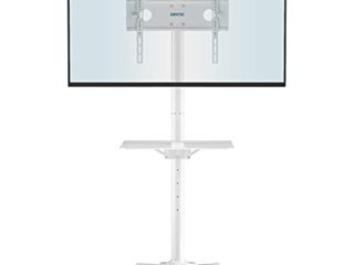 BONTEC Soporte TV Ruedas Soporte TV Suelo para 23-60 Pulgadas Plasma/LCD/LED Soportes TV de Pie para Pantalla Plana Móvil Carro de Exhibición Trole, Máx. VESA 400x400 mm Blanco
