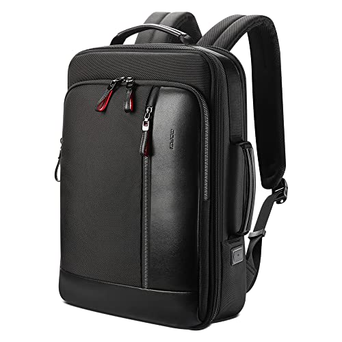 BOPAI Mochila con Aumento Inteligente y antirrobo para computadora portátil con Carga USB Mochila empresarial de Viaje para 15.6 Pulgadas Hombres Resistente al Agua Mochila universitaria, Negra