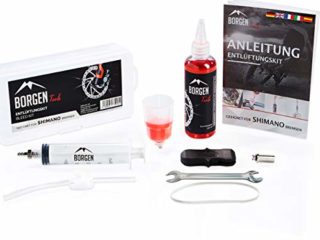 Borgen Kits de Purga para Frenos Apto para Shimano Discos hidráulicos I Kit de Servicio para Frenos de Bicicletas I Conjunto de Purga con Instrucciones Paso a Paso para la Purga