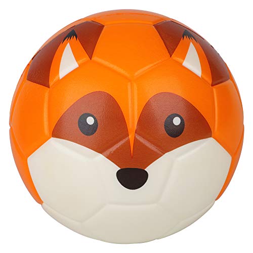 BORPEIN 6 Pulgadas de Mini fútbol Profesional, Pelota de Espuma Suave Estilo Animal para niños, Pelota Suave y Hinchable, Material de protección Ambiental (Zorro)