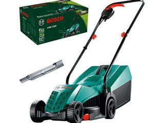 Bosch cortacésped eléctrico ARM 3200 (1200 W, ancho de corte: 32 cm, incluye cuchilla adicional, en caja), Amazon Edition