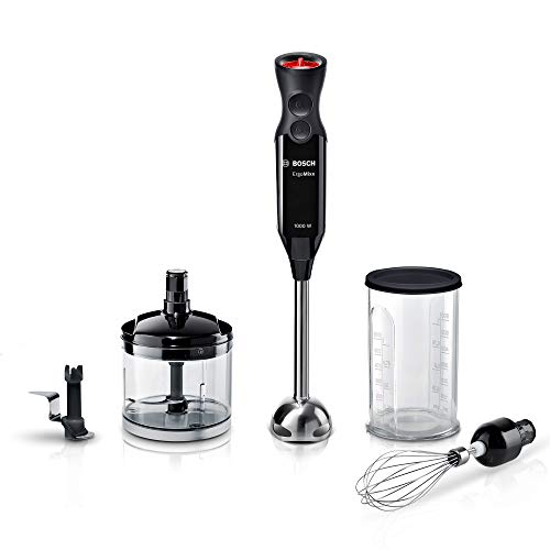 Bosch ErgoMixx MS61B6170 - Batidora de mano, potencia de 1000 W, 12+1 velocidades con accesorios, color negro