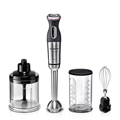 Bosch Hogar MSM89160 MaxoMixx Batidora de Mano, con 3 Accesorios, 1000 W, Plástico/Metálico, 12 Velocidades, Plata