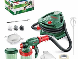 Bosch Home and Garden PFS 5000 E sistema de Pulverización de pintura, 1200 W, 2x depósitos de pintura de 1000 ml, boquillas para pinturas murales, lacas de colores y lacas incoloras - Amazon Edición