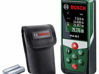 Bosch medidor láser PLR 30 C (con función de aplicación, rango de medición: 0,05–30 m, precisión: ± 2 mm, en caja)