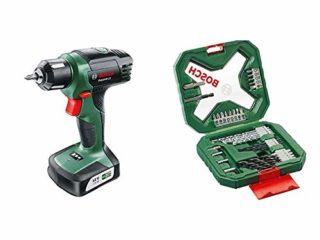 Bosch Taladro atornillador a batería EasyDrill 12 + Bosch X-Line - Maletín de 34 unidades para taladrar y atornillar