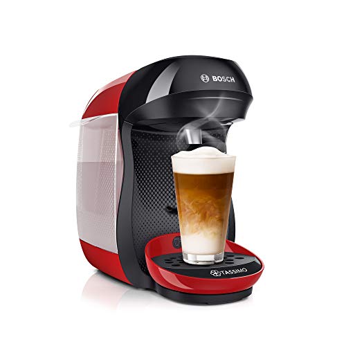 Bosch Tassimo Happy TAS1003 - Cafetera de cápsulas, con tecnología Intellibrew, 1400 W, color rojo