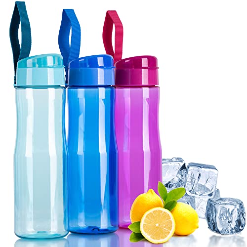 Botella de Agua deportiva. Botella Gimnasio sin BPA 750 ml Botella Agua Niños reutilizable Botella gym para correr Botella Tritan Ecológica Botella plastico duro. Bidon Deporte Estanco Azul