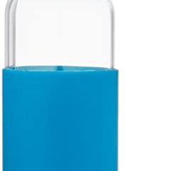 Botella de Cristal Nerthus Bottles con Funda de Silicona Color Azul y 400 ml