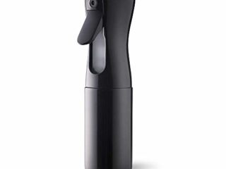 Botella de spray para el cabello, Uervoton botella de spray de agua continua vacía, masticando el cabello por la mañana, peinado, plantas, mascotas, limpieza 160 ml Frascos de spray (Negro)