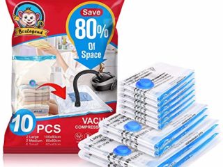 BoxLegend 10 Piezas Bolsa para Vacio de Ropa, 2L*100x80 + 2M*80x60 + 6S*60x40cm Bolsa Ropa al Vacio Ahorro de Espacio para Guardar Ropa, Ropa de Cama, Edredones, Almohadas, Mantas, Cortinas