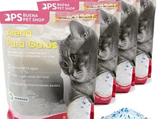 BPS 15.2 L Arena de Sílice para Gatos Arena Blanco Fresco Mascotas Cat Litter 4 Tamaños 3.8L/7.6L/15.2L/30.4L para Elegir (15.2 L) BPS-3200 * 4
