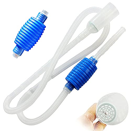 BPS® Limpiafondos Acuario Accesorio Sifón Limpieza Pecera Tubo Saca Agua Bomba Manual Cambiador el Agua 2 Dimensiones 170/207cm para Elegir (Blanco 170cm) BPS-6594 * 1