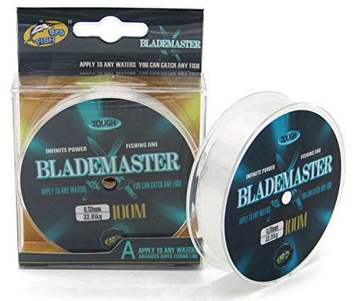 BPS Línea Hilo de Pesca Nylon Monofilamento (0.40 mm 16.98KG, 100 M) Color Transparente Multifilamento Material Súper Fuerte Pesca Profesional OZL-03806
