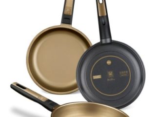 BRA Terra - Set de 3 sartenes, aluminio fundido, aptas para todo tipo de cocinas, incluido inducción y vitrocerámica, aptas para lavavajillas, 18-22-26 cm [Amazon Exclusive]