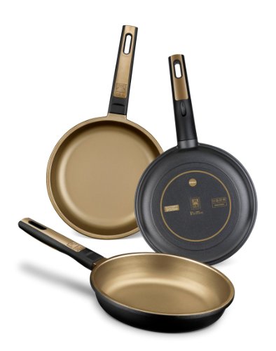 BRA Terra - Set de 3 sartenes, aluminio fundido, aptas para todo tipo de cocinas, incluido inducción y vitrocerámica, aptas para lavavajillas, 18-22-26 cm [Amazon Exclusive]