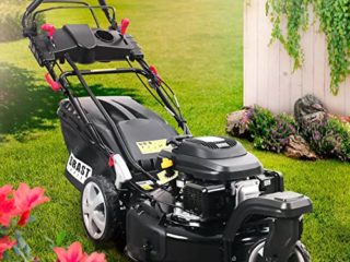 BRAST Cortacésped de gasolina autopropulsado 224cc, 4 MODELOS, 3 ruedas 360°, 53cm, motor 4 tiempos, bolsa 60l, arranque eléctrico, 6 niveles altura de corte. Modelo TRIKE ESTART