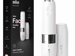 Braun Face Rasuradora Facial para Mujer con Luz Smartlight Incorporada, Depilación Facial con Precisión, Labio Superior, Barbilla y Mejillas, FS1000, Blanco