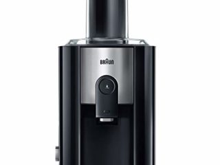 Braun J500 Multiquick Juicer - Licuadora Exprimidor, 900w, surtidor anti-salpicaduras, jarra de zumo 1,25 l, acero inoxidable, negro/plata, 38,1 x 51,1 x 26,4 cm