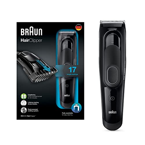 Braun Máquina Cortar Pelo Profesional, Cortapelos Hombre con 17 Ajustes de Longitud, HC 5050, Negro