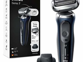 Braun Series 7 Afeitadora Eléctrica Hombre, Máquina de Afeitar Barba con Recortadora de Precisión y Tecnología AutoSense para Uso en Seco y en Mojado, Recargable, Inalámbrica, 70-B1200 S, Azul