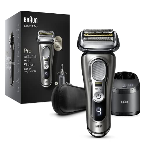 Braun Series 9 Pro 9465cc - Afeitadora eléctrica para hombre, cabezal 4+1 con ProLift Trimmer, estación de limpieza 5 en 1, 60 minutos de autonomía, Wet & Dry
