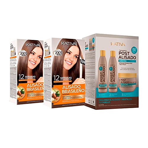 Brazilian Kit Alisado Brasileño x2 + Post Alisado (champú-acondicionador y mascarilla)