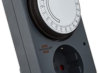 Brennenstuhl Temporizador MZ 20 / Enchufe programable de 24 Horas (Temporizador mécanico Diario, Enchufe con protección de Contacto) Gris